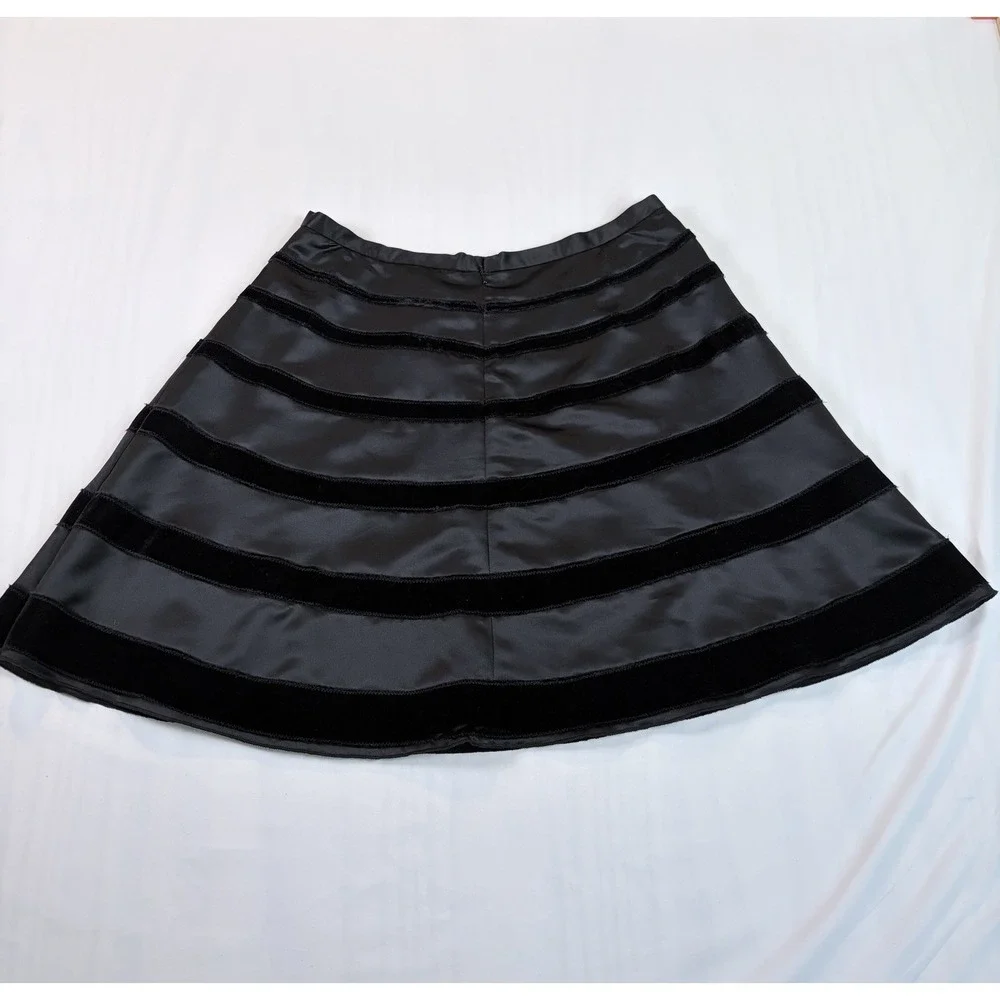 Behnaz Sarafpour for Target Women's Black w/‎ Velvet Stripes Circle Skirt – Sz M